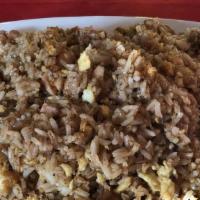 Arroz Chaufa Con Carne · Fried rice mixed with beef