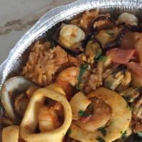 Arroz Con Mariscos · Yellow rice with mixed seafood