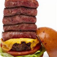 Wagyu Steak Heavenly Burger · Miyazaki A5 wagyu steak (5.2 oz) and beef patty glazed with sansho pepper sauce, tomato, and...