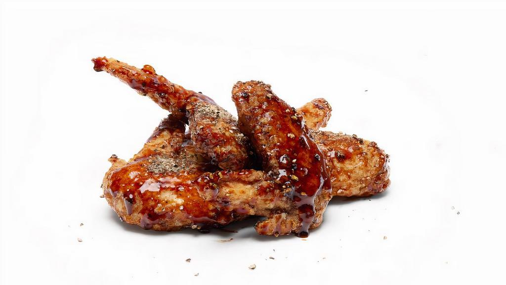 Chicken Wings & Drumsticks · Chicken wings (3pc), drumsticks (3pc), marinated with sweet soy sauce and black pepper.