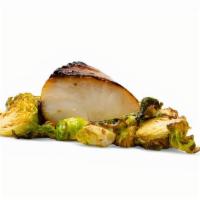 Char Grilled Black Cod · Char grilled black cod marinated in saikyo miso paste, with brussel sprouts.