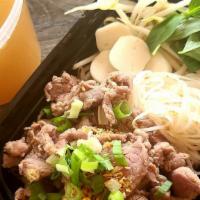  Beef Noodle Soup (Thai Style) · Signature Marinade Beef slice, rice noodle, bean sprouts, basil, scallion and garlic with sp...