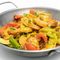 Curry Powder · Sautéed onion, celery, bell pepper, egg and scallion with shrimp paste sauce.