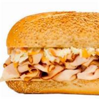 Turkey Schwartzie · Home Style Turkey Breast, Swiss Cheese, Cole Slaw & Russian Dressing

(Small 530 Calories, P...