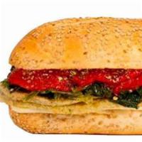 Nonna'S Veggie · Eggplant, Sharp Provolone with Broccoli Rabe & Roasted Red Peppers

(Small 450 Calories, Pri...