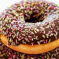 Chocolate W Sprinkles Donut · 