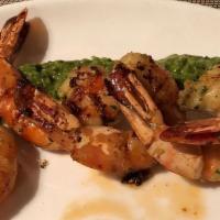 Garlic-Ginger Shrimp · With Cilantro-Lime Dipping Sauce