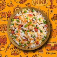 Peshawari Veggie Biryani · Our long grain basmati rice cooked spices fresh vegetables in our special biryani masala gra...