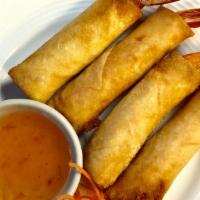 Shrimp Roll (5 Rolls) · Deep fried shrimp rolls served with sweet chili sauce.
