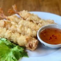 Shrimp Tempura (5 Pieces) · Raw shrimp dipped into tempura batter and deep-fried in hot oil and served with plum sauce. ...