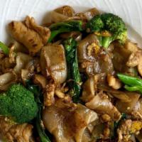 Pad See Ew · Stir-fried flat rice noodle with egg, American and Chinese broccoli flavored with sweet blac...