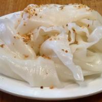 Steamed Flat  Rice Noodle · Steamed Flat  Rice Noodle topped with garlic oil.