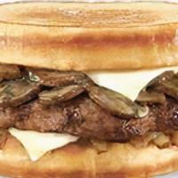 Mushroom Patty Melt · hamburger patty, choice of cheese, grilled onions, sauteed mushrooms on choice of bread w/ S...