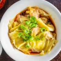 Spicy Wonton With Red Sauce (Szechuan Style) / 紅油抄手 · Pork wonton with hot and sour red sauce (Szechuan style).