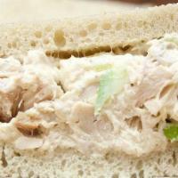 Chicken Salad Sandwich · Chicken salad on sliced rye bread.