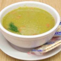 Split Pea Soup · Served with crackers.