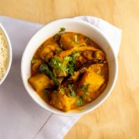 Vegetable Korma · Mixed vegetables cooked in a blend of coconut, cashews and yogurt sauce. Served with rice, r...