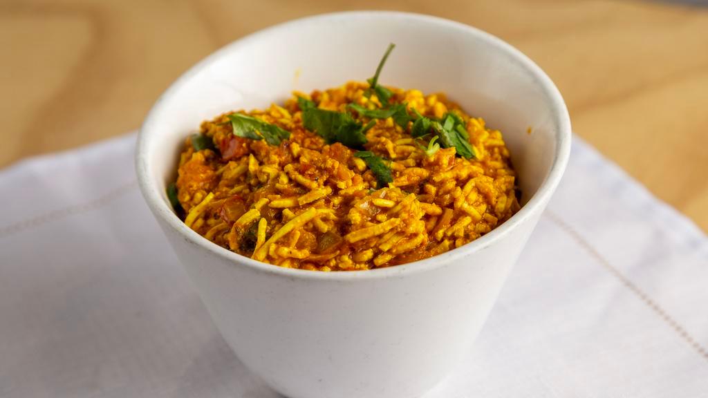 Paneer Bhurji · Low-fat and low carb. Grated cottage cheese cooked in chopped tomato and onion with a touch of homemade spices. Served with rice, raitha and a pickle.