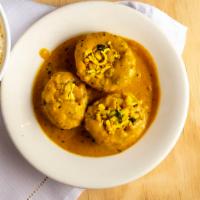 **New** Dum Aloo Kashmiri · Fried potatoes stuffed with spiced cottage cheese and nuts, finished in a rich onion and cre...