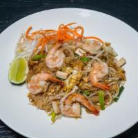 (Lunch) Pad Thai · Stir-fried rice noodle, egg, bean curd, 
bean sprout, scallion, pickled radish and ground pe...