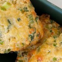 Cheddar Scallion Scone · Housemade scone made with local cheddar and scallions. Pro Tip: add a side of our NY state j...