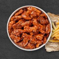 Seoul Sights Tenders · Chicken tenders breaded, fried until golden brown before being tossed in korean seasonings