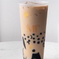 Milk Tea W. Herbal Jelly, Pudding & Taro Ball · 