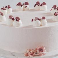 Pink Peach Lychee Cake · whole cake
