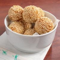Desserts: Mini Jindui (Deep Fried Mochi Balls) · 