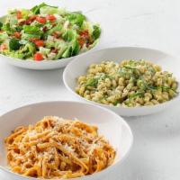 Classic Noodles For Two · Pick two Classic Noodle entrees featuring your choice of pasta, sauce and protein. Includes ...