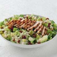 Harvest Chicken Salad · Mixed greens, bleu cheese, spiced pecans, Granny Smith apples, dried cranberries and grilled...