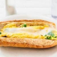 Pepper And Egg Grinder · With three eggs scrambled, pepper, and mozzarella cheese.