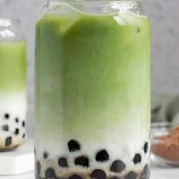 Matcha Green Tea Milk Tea · Bubble tea with matcha green tea flavor.