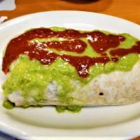 Vegetariana Burrito · Veggie. Flour tortilla with rice, beans, cheese and salad.