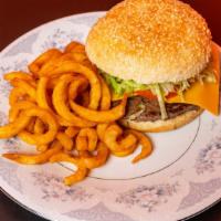 Cheeseburger With French Fries · Hamburger Mixed Cheddar Cheese, lettuce, tomato Served With French Fries You Can Change The ...