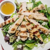 Grilled Chicken · Herb marinated grilled chicken topped with arugula, melted fontina cheese and shallot mayonn...