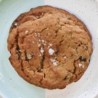Chocolate Chip Sea Salt Cookie · A thick, chewy cookie packed with semi sweet chocolate and topped with crunchy Maldon salt f...
