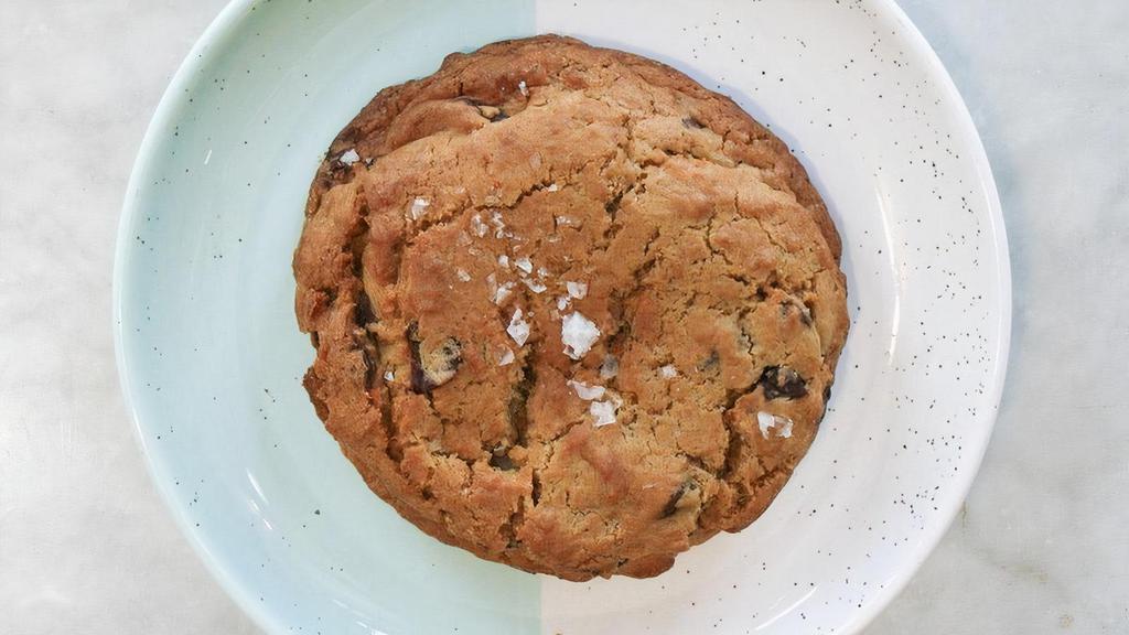 Chocolate Chip Sea Salt Cookie · A thick, chewy cookie packed with semi sweet chocolate and topped with crunchy Maldon salt flakes. . Allergens: G = Contains Gluten D = Contains Dairy, E = Contains Egg