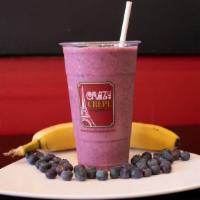 Bananarama Smoothie · Apple raspberry juice, blueberries, banana, raspberry sherbet, and vanilla yogurt.