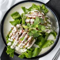 Stuffed Avocado · Two avocado halves stuffed with mushroom and walnut taco 