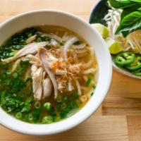 Mien Ga · Vietnamese chicken noodle soup for the soul featuring glass noodles, fresh hand-shredded chi...