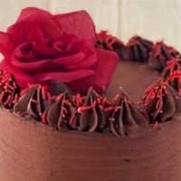 Chocolate Cake · 6 inches chocolate cake filled with chocolate fudge and chocolate Italian butter cream