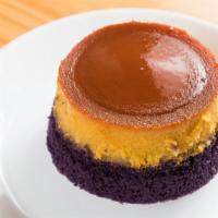 Ube Purple Yam Leche Flan (Mini) · Half Ube Purple Yam Cake & Half Leche Flan