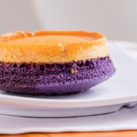 Ube Leche Flan · Half Ube Cake, half Leche Flan