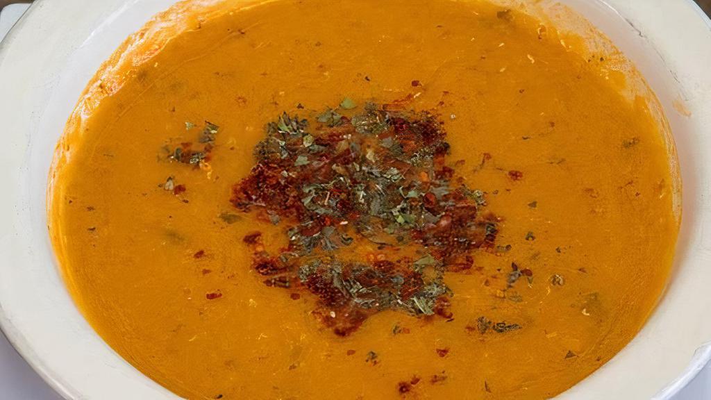 Lentil Soup · A blend of red lentil beans, Turkish seasonings, and fresh herbs.