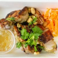 Pan Roasted Chicken (Gf) · Thai lemongrass, Vietnamese pickled daikon, peanuts, cilantro, scallions, and lime nouc mam ...