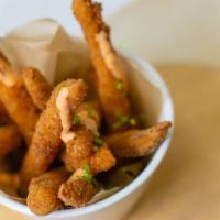 Sweet Potato Fries · Sriracha-honey mayo.