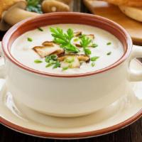 Mushroom Barley Soup · Hearty, home style mushroom and barley soup.