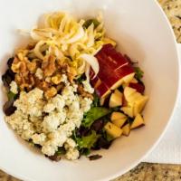 Al Dente Salad · Mixed baby greens and chopped endive with sliced apples, walnuts and gorgonzola.