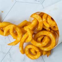 Curly Fries · Golden, crispy curly fries seasoned to perfection.